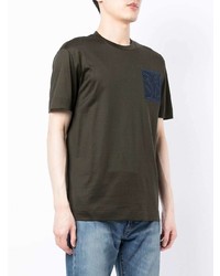 T-shirt à col rond imprimé vert foncé Emporio Armani