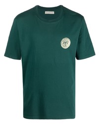 T-shirt à col rond imprimé vert foncé Paura