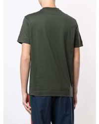 T-shirt à col rond imprimé vert foncé Emporio Armani