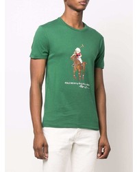 T-shirt à col rond imprimé vert foncé Polo Ralph Lauren