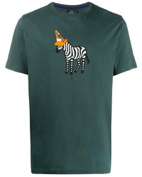 T-shirt à col rond imprimé vert foncé PS Paul Smith