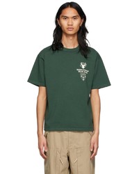 T-shirt à col rond imprimé vert foncé Reese Cooper® 