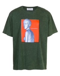 T-shirt à col rond imprimé vert foncé Rochambeau