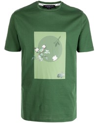 T-shirt à col rond imprimé vert foncé Shanghai Tang