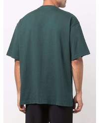 T-shirt à col rond imprimé vert foncé Acne Studios