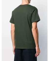 T-shirt à col rond imprimé vert foncé Societe Anonyme