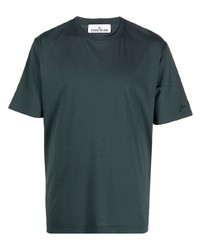 T-shirt à col rond imprimé vert foncé Stone Island