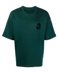 T-shirt à col rond imprimé vert foncé Styland