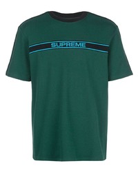 T-shirt à col rond imprimé vert foncé Supreme