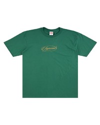 T-shirt à col rond imprimé vert foncé Supreme