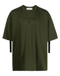 T-shirt à col rond imprimé vert foncé The Salvages