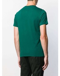 T-shirt à col rond imprimé vert foncé Kenzo