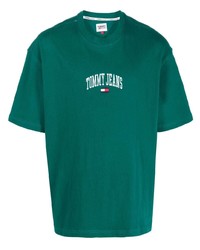 T-shirt à col rond imprimé vert foncé Tommy Jeans