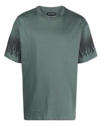 T-shirt à col rond imprimé vert foncé Vision Of Super