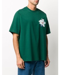 T-shirt à col rond imprimé vert foncé Kenzo