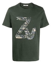 T-shirt à col rond imprimé vert foncé Zadig & Voltaire