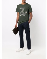 T-shirt à col rond imprimé vert foncé Zadig & Voltaire