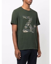 T-shirt à col rond imprimé vert foncé Zadig & Voltaire