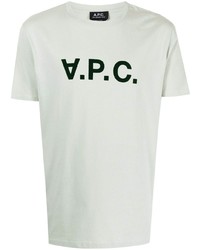 T-shirt à col rond imprimé vert menthe A.P.C.