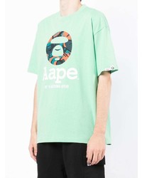 T-shirt à col rond imprimé vert menthe AAPE BY A BATHING APE