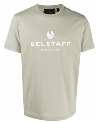 T-shirt à col rond imprimé vert menthe Belstaff