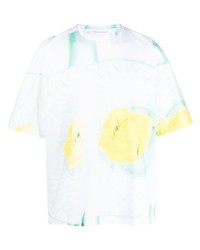 T-shirt à col rond imprimé vert menthe Bianca Saunders