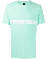 T-shirt à col rond imprimé vert menthe BOSS HUGO BOSS