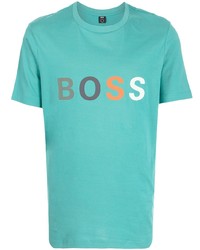 T-shirt à col rond imprimé vert menthe BOSS