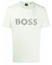 T-shirt à col rond imprimé vert menthe BOSS