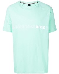 T-shirt à col rond imprimé vert menthe BOSS