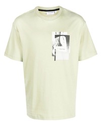 T-shirt à col rond imprimé vert menthe Calvin Klein