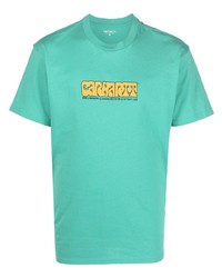 T-shirt à col rond imprimé vert menthe Carhartt WIP