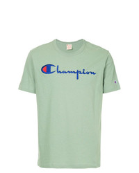 T-shirt à col rond imprimé vert menthe Champion