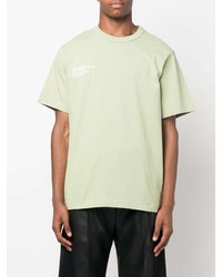 T-shirt à col rond imprimé vert menthe Helmut Lang
