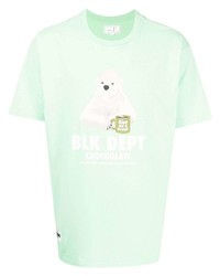 T-shirt à col rond imprimé vert menthe Chocoolate