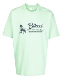 T-shirt à col rond imprimé vert menthe Chocoolate