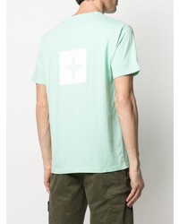 T-shirt à col rond imprimé vert menthe Stone Island