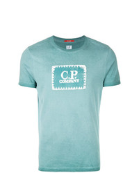 T-shirt à col rond imprimé vert menthe CP Company