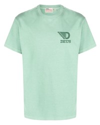 T-shirt à col rond imprimé vert menthe Deus Ex Machina