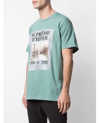 T-shirt à col rond imprimé vert menthe Supreme