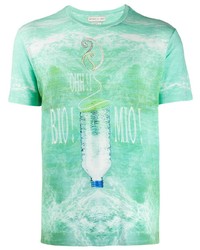 T-shirt à col rond imprimé vert menthe Etro