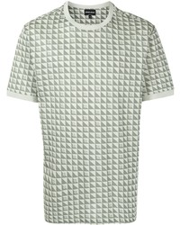 T-shirt à col rond imprimé vert menthe Giorgio Armani