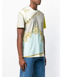 T-shirt à col rond imprimé vert menthe Versace Collection