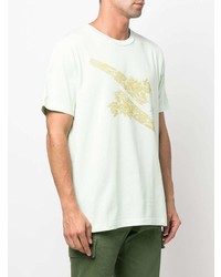 T-shirt à col rond imprimé vert menthe Stone Island Shadow Project