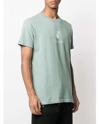 T-shirt à col rond imprimé vert menthe Off-White