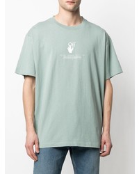 T-shirt à col rond imprimé vert menthe Off-White