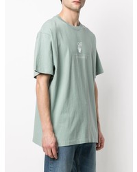 T-shirt à col rond imprimé vert menthe Off-White