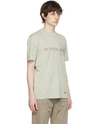 T-shirt à col rond imprimé vert menthe Acne Studios