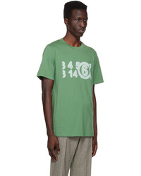 T-shirt à col rond imprimé vert menthe MM6 MAISON MARGIELA