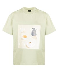 T-shirt à col rond imprimé vert menthe Jacquemus